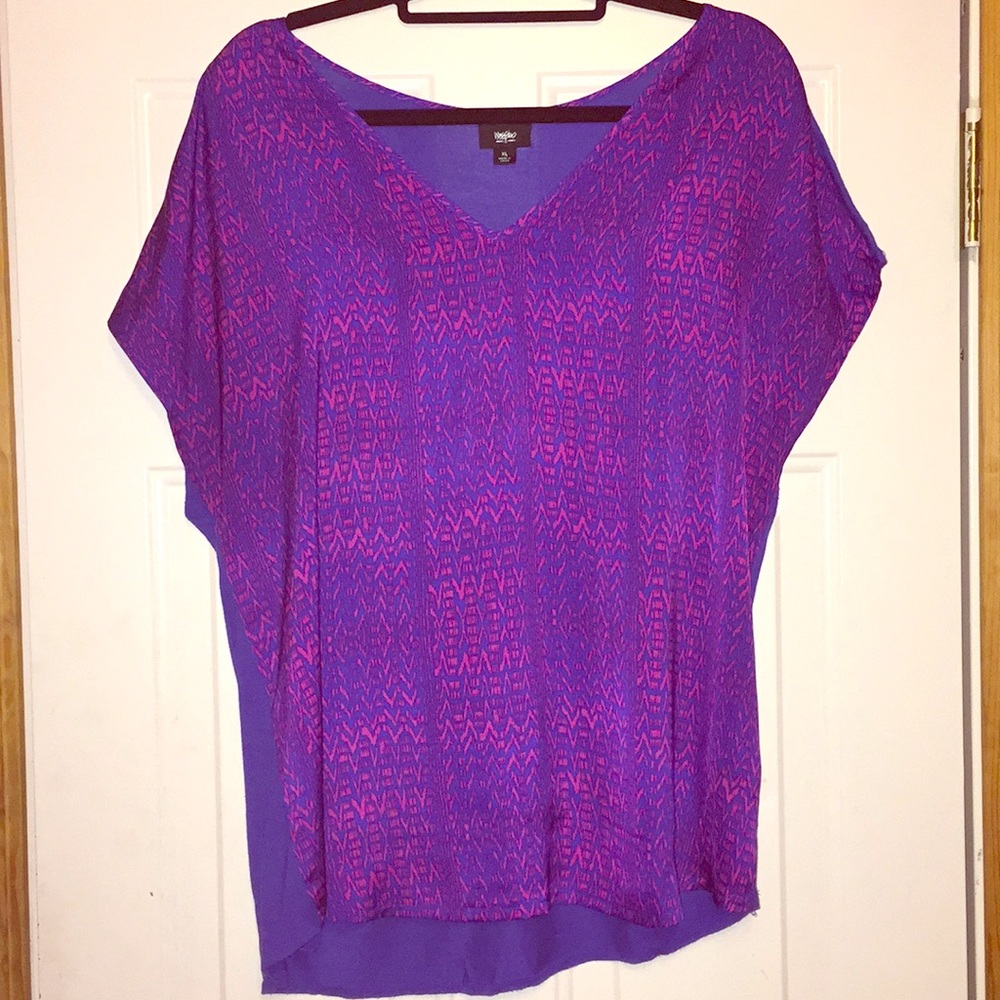 Fuchsia and cobalt blue tunic